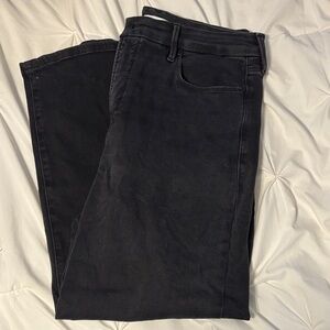 Good American Palazzo Crop High Rise Jeans in Black